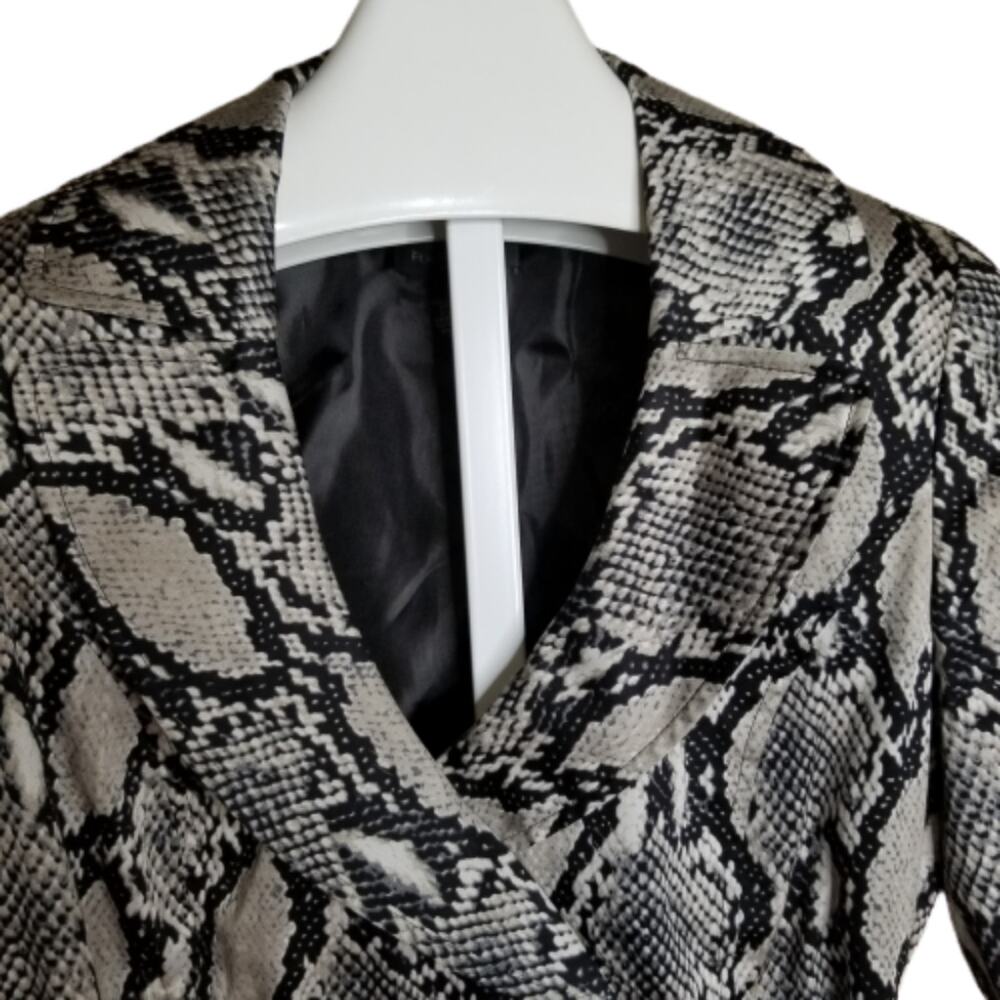 Focus 2000 Petite Snake Print Trench Blazer 10P - Picture 5 of 8